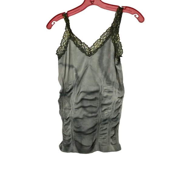 F&F Green Cami Stretchy Lace Trim Custom Bleach Dye M/L - Picture 1 of 4